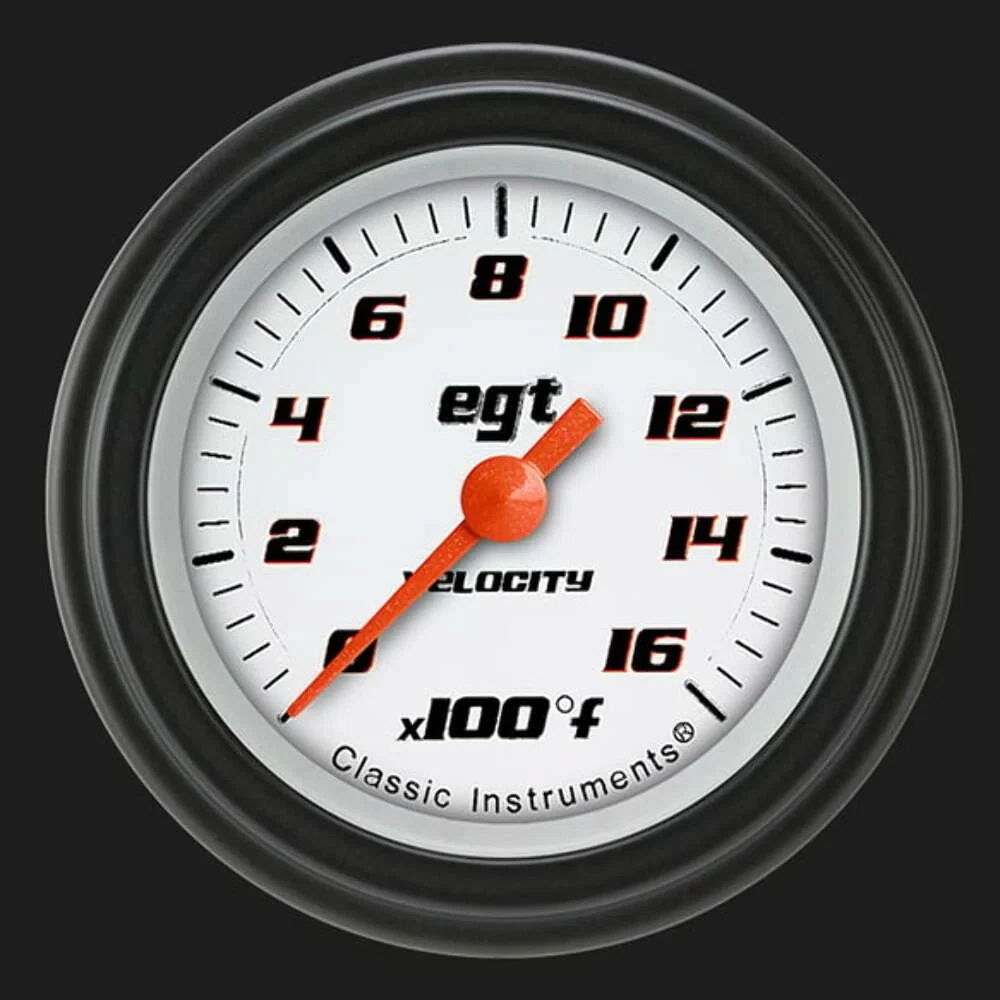 Velocity White 2 1_8_ Exhaust Gas Temp. Gauge VS198WBLF